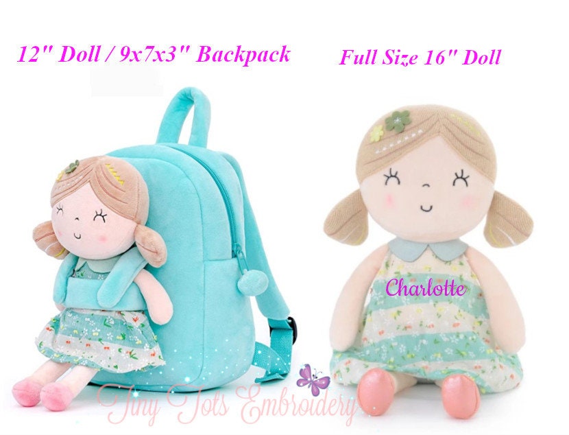 Personalized Dolls Personalized Backpack Rag Doll Custom Etsy