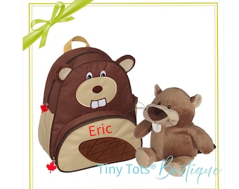 Personalisierter Tierrucksack mit Plüsch: Individuelle Kleinkind-Vorschultasche