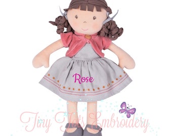 Muñeca orgánica, muñeca personalizada, muñeca de trapo personalizada, regalo para baby shower, regalo para recién nacido, regalo para niña, muñeca de peluche, primera muñeca