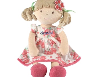 Personalized Dolls Rag Doll Custom Rag Doll Baby Shower Gift First Baby Doll Plush Doll, Personalized Dolls for Baby Girls