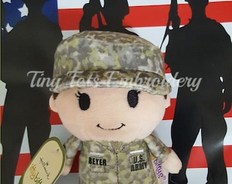 Muñeco de peluche personalizado con estampado de camuflaje militar: Ejército, Fuerza Aérea, Armada e Infantería de Marina de EE. UU.