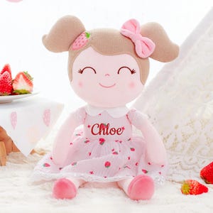 Personalisierte Stoffpuppe, Stoffpuppe, personalisierte Puppe, Baby-Dusche-Geschenk, erstes Baby Puppe, Plüschpuppe, personalisierte Puppen für Baby-Mädchen