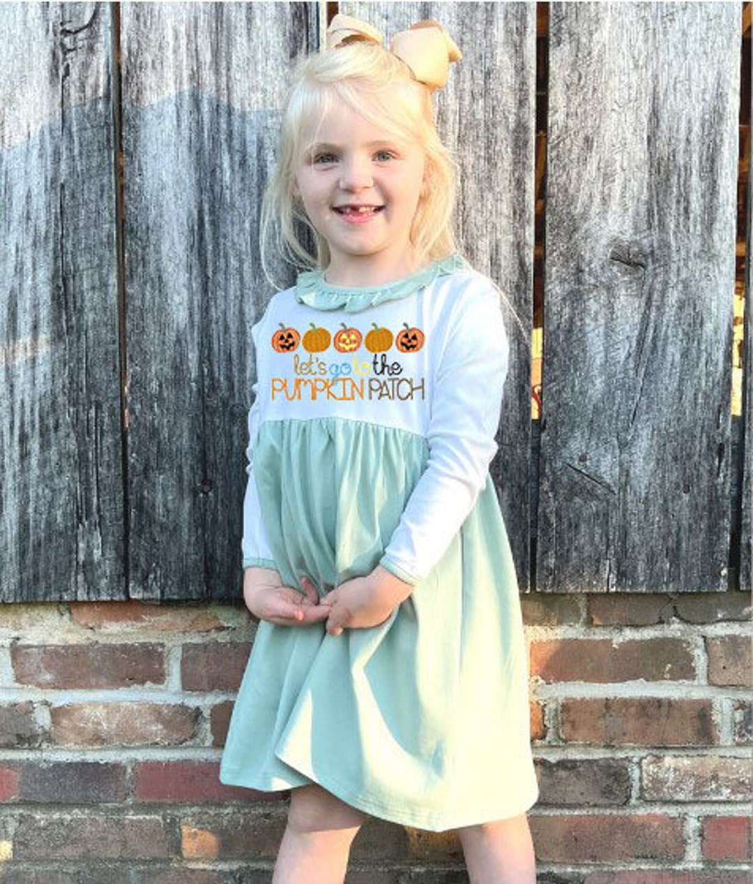 Baby Loren Girls Pumpkin Season Pima Dress main image 0