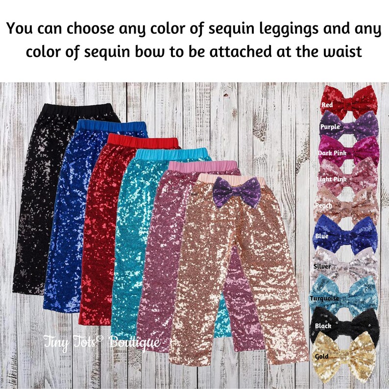 Girl's Sequin Leggings, Baby Girl Sparkle Pants, Toddler Pants