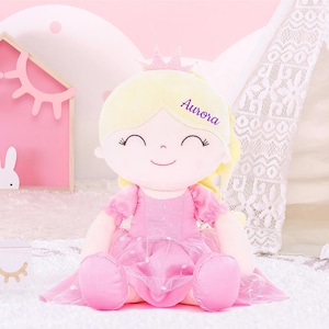 Personalized Doll, Princess Dolls, Rag Doll, Baby Shower Gift, First Baby Doll, Plush Doll, Gift for Baby Girls, Two Year Old Girl Gift