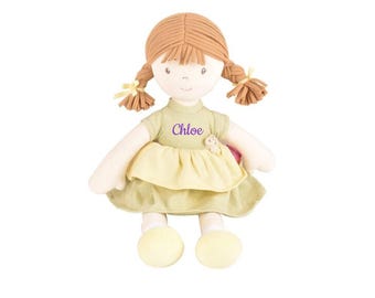Personalized Rag Doll for Baby Girl Natural Cotton Plush Toy Huggable Friend