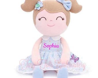 Personalized Baby Doll: Embroidered Name Soft Plush First Doll