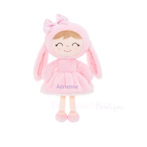 Personalized Plush Bunny Doll – Customizable Embroidered Bunny for Babies and Kids - Perfect Easter Gift or Keepsake for Toddlers