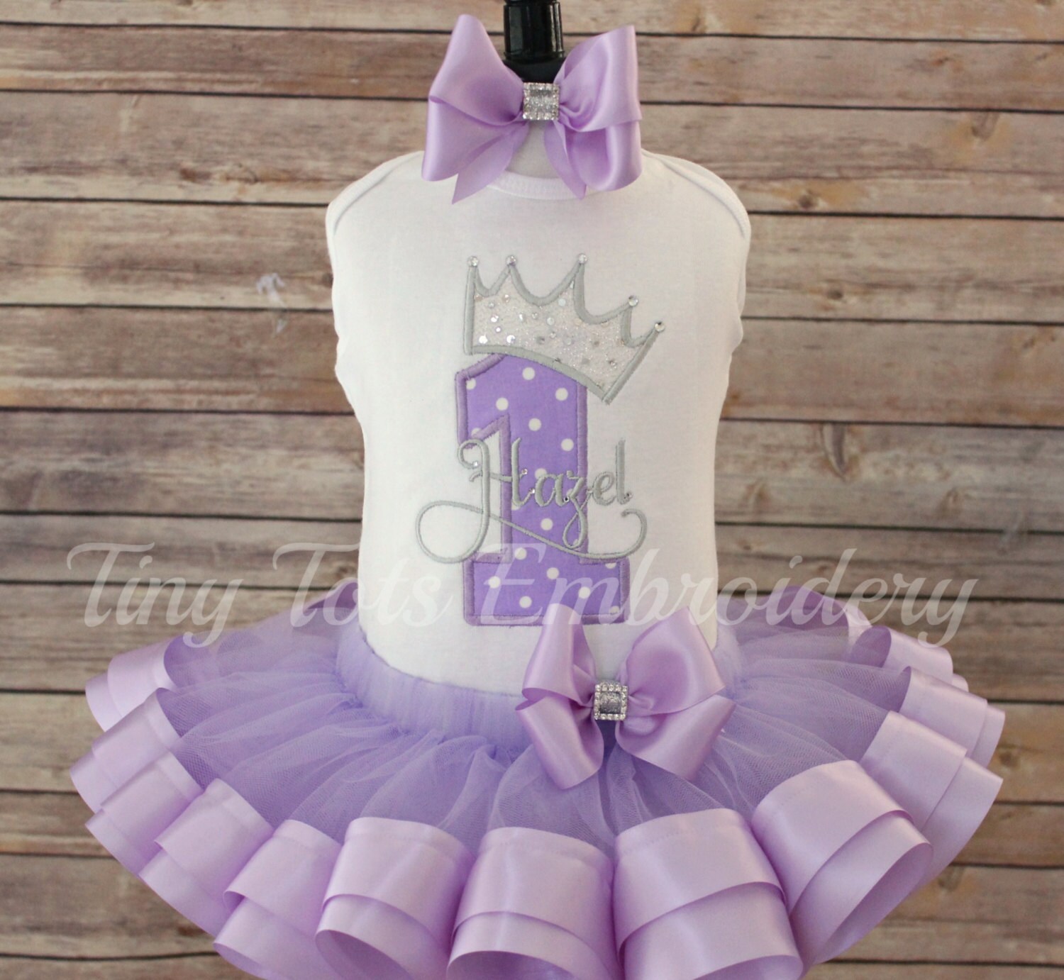 Baby Girl First Birthday Tutu Outfit Includes Top Ribbon Etsy