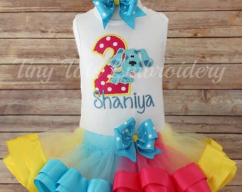 Blues Clues Birthday Tutu Outfit ~ Includes Top, Ribbon Trim Tutu & Hairbow ~ Can be made in any colors of your choice!