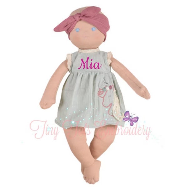 Organic Personalized Doll, Rag Doll, Custom Doll, Caucasian Doll, Baby Shower Gift, First Baby Doll, Plush Doll, Natural Doll