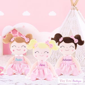 Personalized Dolls, Rag Doll, Custom Rag Doll, Baby Shower Gift, First Baby Doll, Plush Doll, Personalized Dolls for Baby Girls