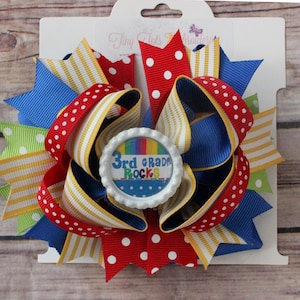 3rd Grade Hair Bow, First Day of School Hair Bow, Back to School Hair Bow, Pre-K Hair Bow, Kindergarten Bow, 1st Grade, 2nd Grade, 4th Grade