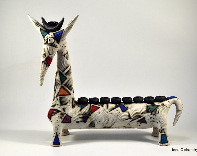 Horse Menorah Horse Ceramic Horse Judaika Hanukkah Etsy