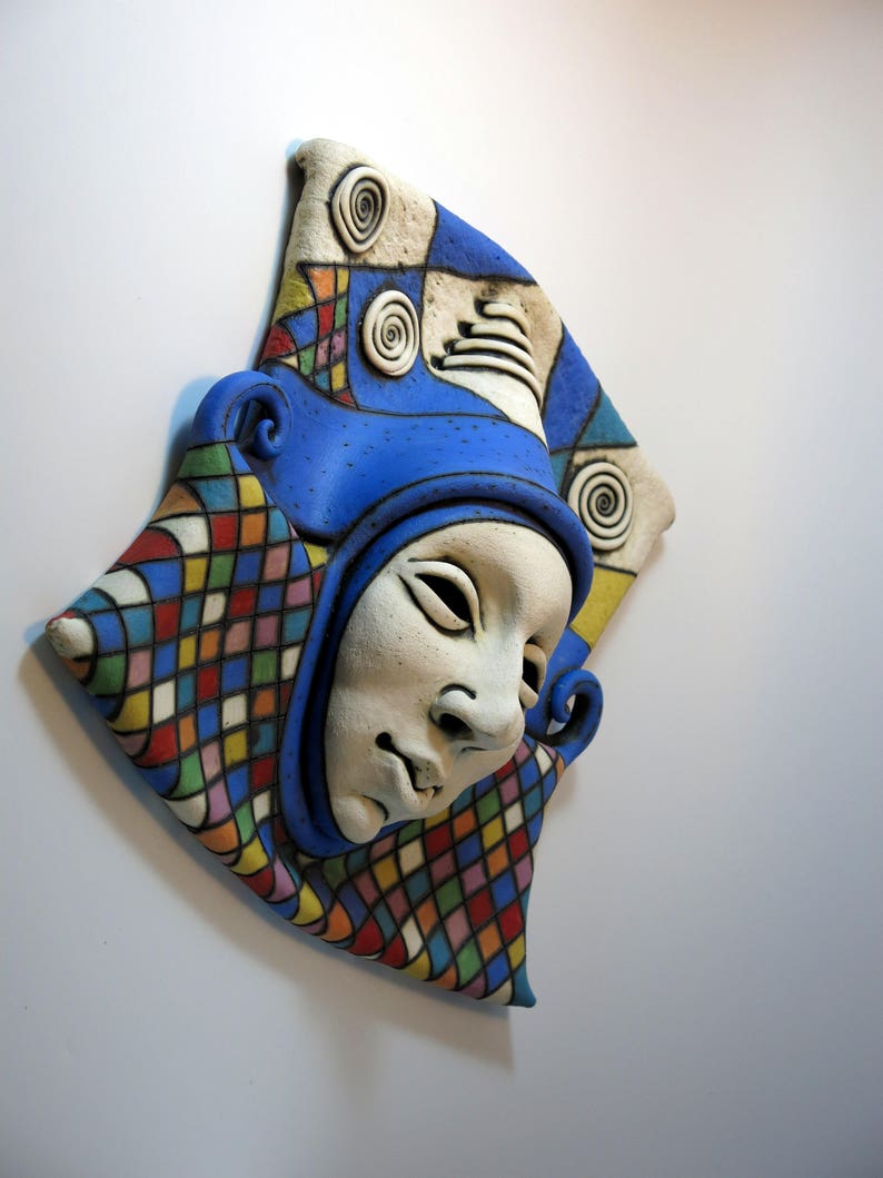 Mask Ceramic Mask Wall Decor Sculpture Art Ceramic Etsy
