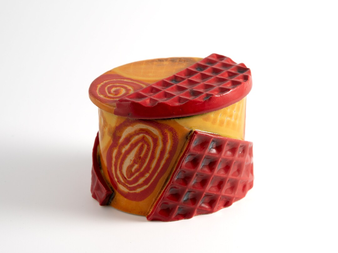 Original Ceramic Colorful Box With Lid, - Etsy