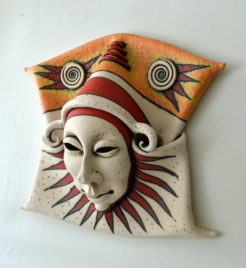 Mask Ceramic Mask Wall Decor Sculpture Art Ceramic Etsy Israel