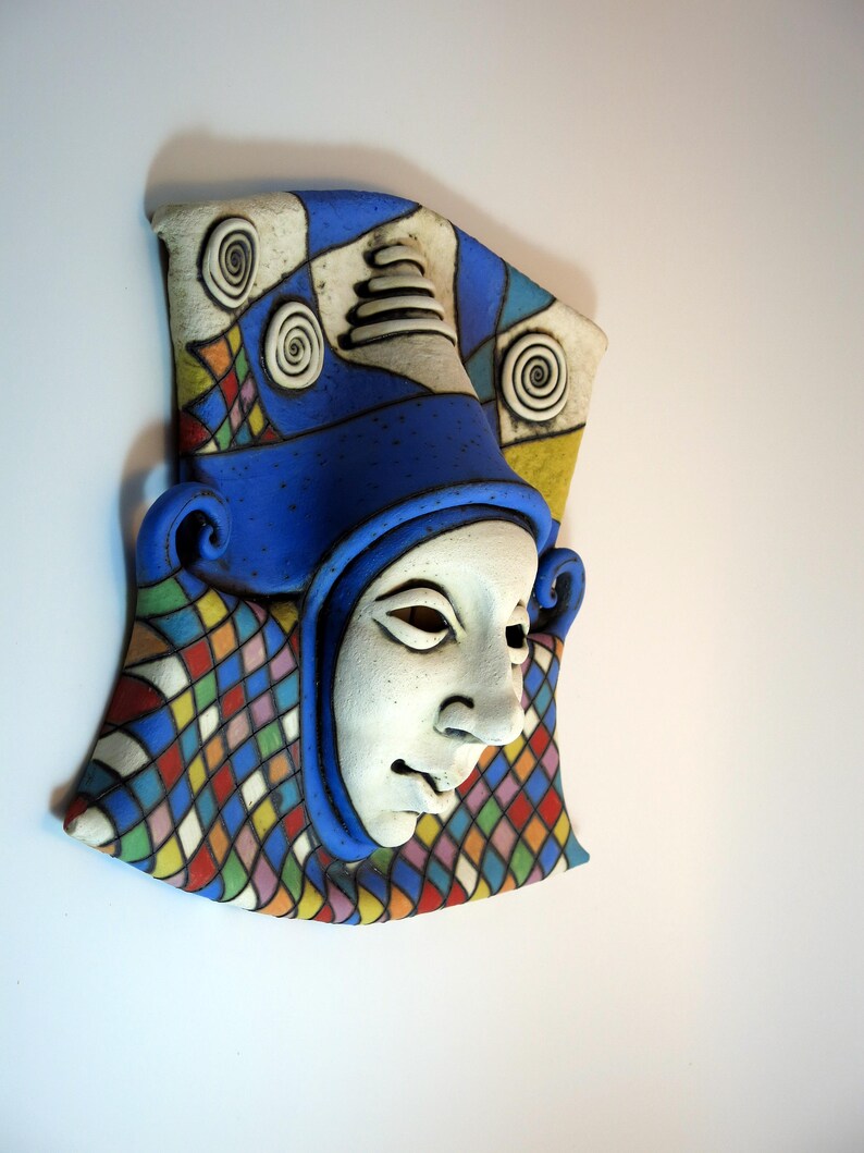 Mask Ceramic Mask Wall Decor Sculpture Art Ceramic Etsy