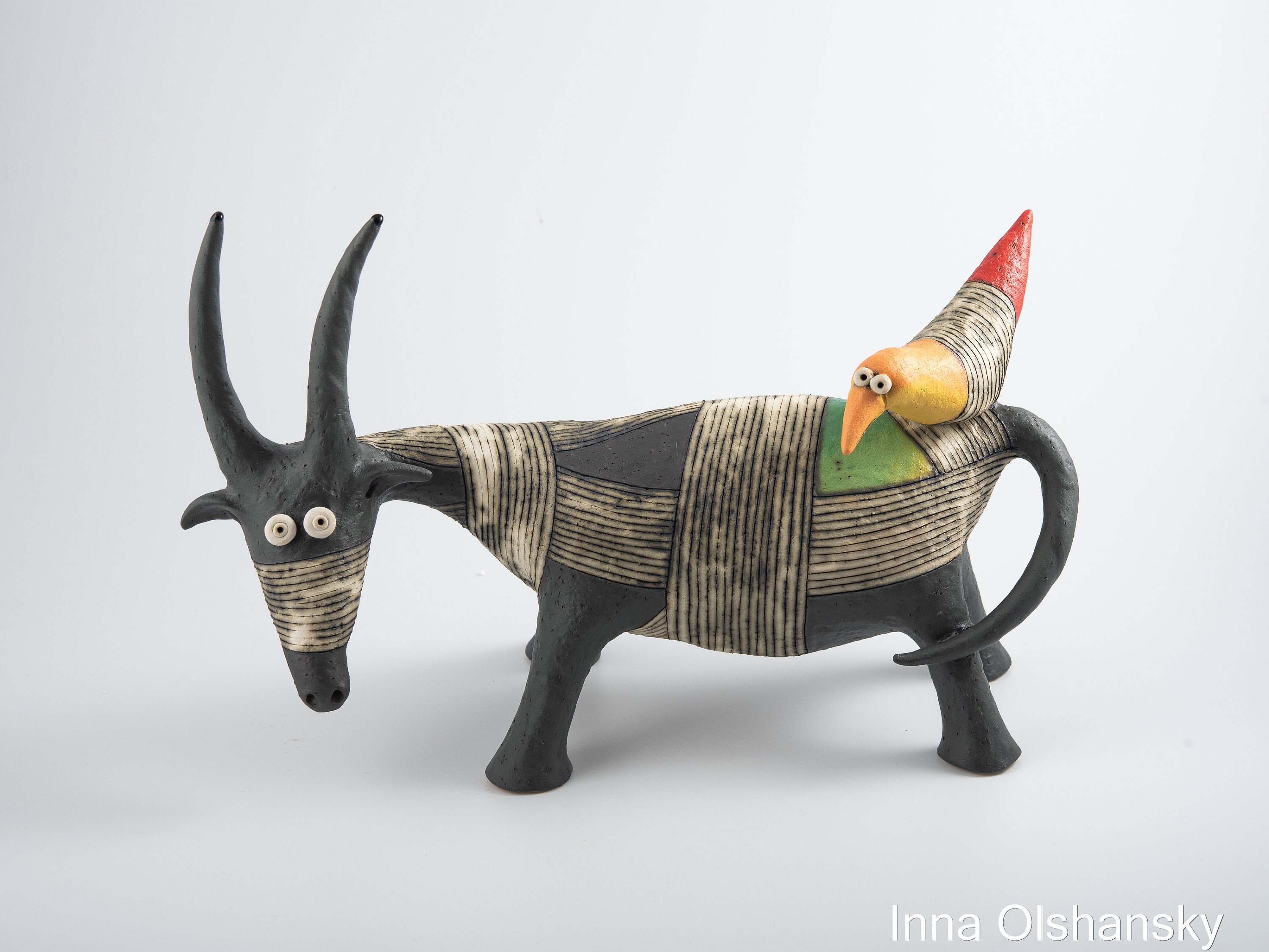 Black Ceramic Goat Figurine Goat and Bird Clay Sculpture - Etsy Black Ceramic Goat Figurine Goat and Bird Clay Sculpture - Etsy