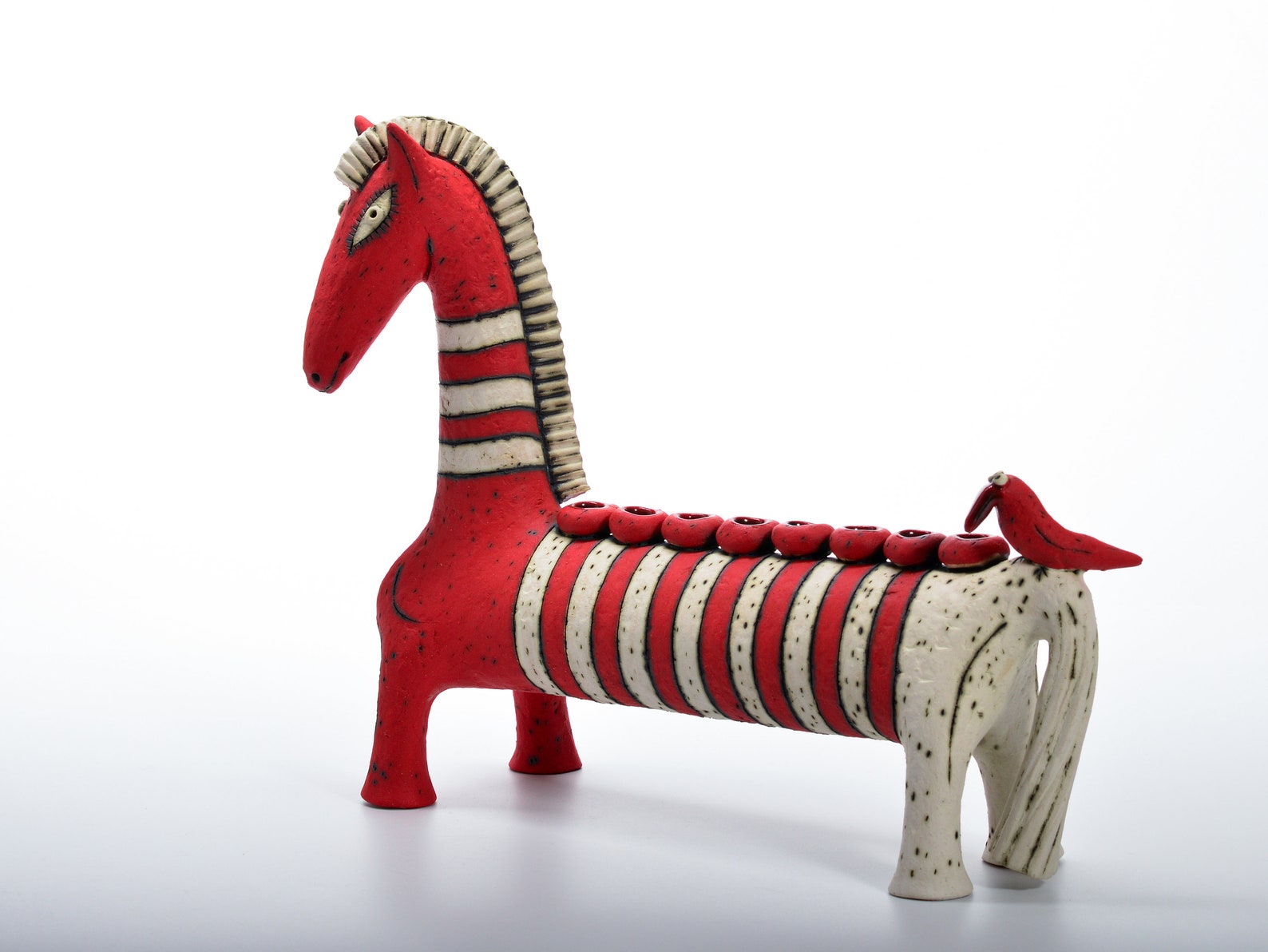 Original Horse Ceramic Sculpture Menorah Hanukkah From Israel Etsy