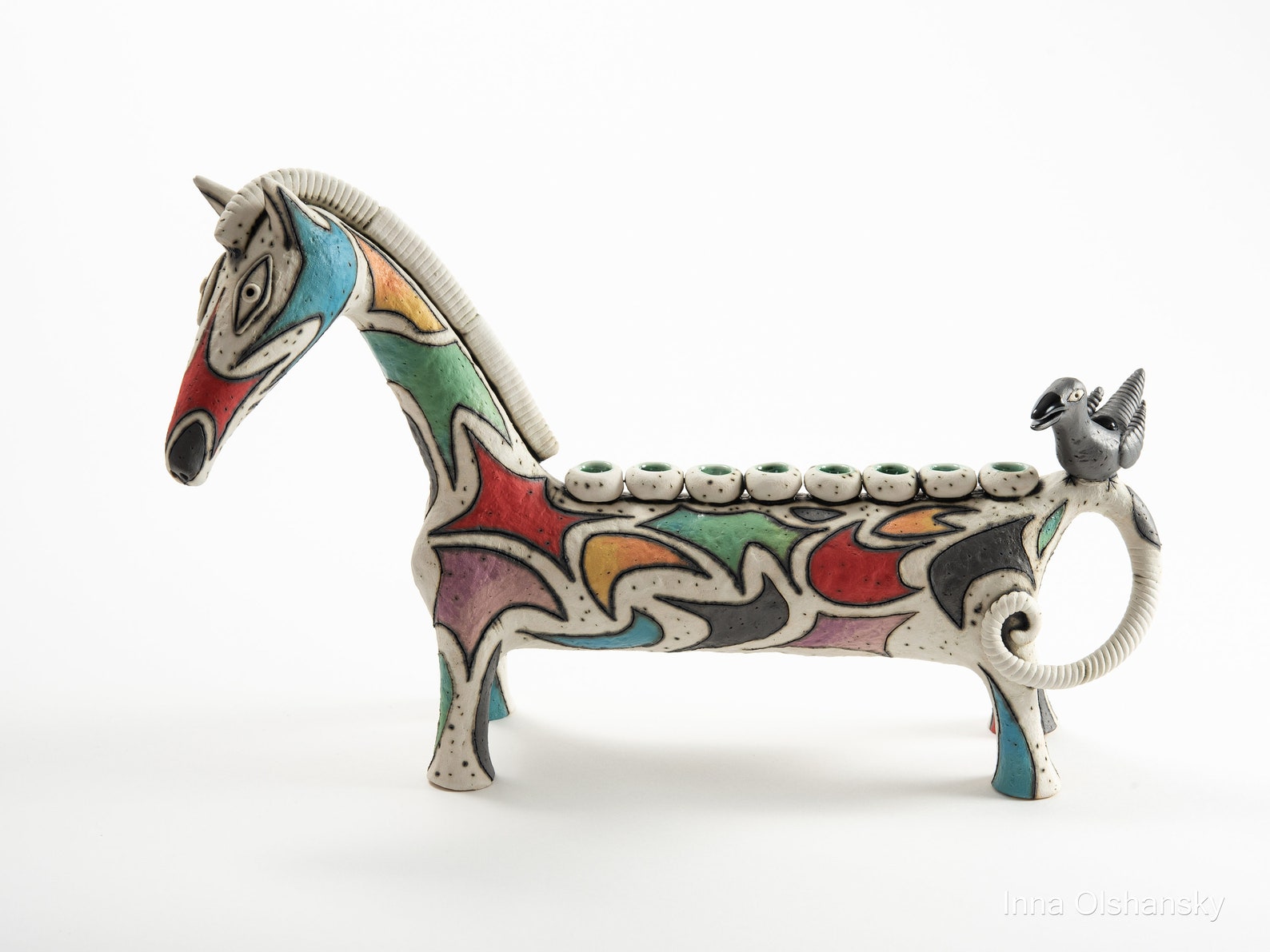 Hand made ceramic horse sculpture menorah Hanukkah Etsy