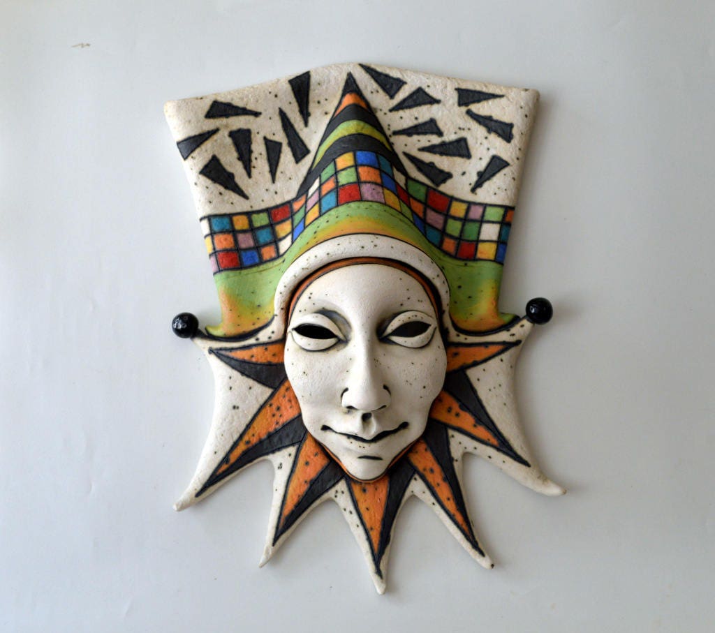 mask ceramic mask wall decor sculpture art ceramic Etsy