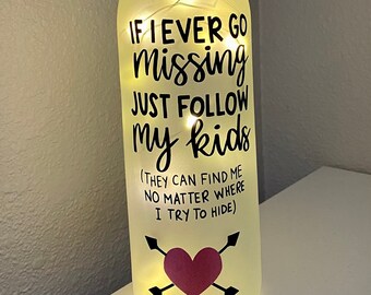 Luz de botella de vino para la maternidad, regalo para mamá
