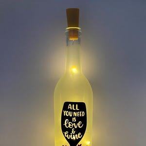 Love & Wine Lighted Wine Bottle