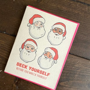 Carte de Noël du Père Noël Hip Hop - Carte de Noël Rap Ice Cube faite à la main A2