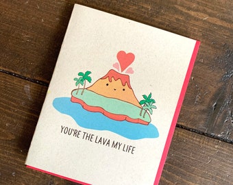 Lava My Life Volcano Card - Hawaiian Valentines, Hawaii Love Card