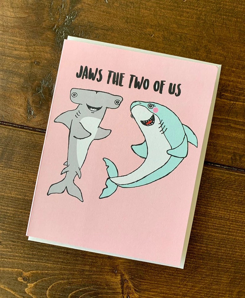 Shark Anniversary Valentines Card Handmade A2 Hammerhead Etsy Shark Anniversary Valentines Card Handmade A2 Hammerhead Etsy