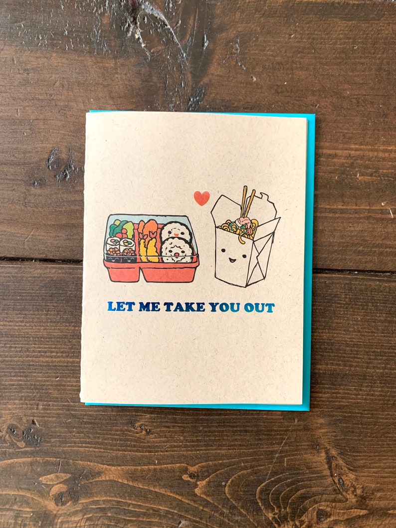 Take Out Food Love Anniversary Card image 2