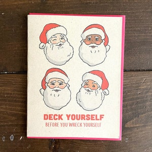 Hip Hop Santa Claus Christmas Card A2 Handmade Rap Ice Cube Christmas Card image 2