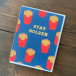 Fries Thank You Card - Français Fries Art, Français fry Card, Frites, Fries Card, Fries Print, Fries Box, Fast Food Card