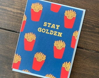 Fries Thank You Card - French Fries Art, French fry Card, Frites, Fries Card, Fries Print, Fries Box, Fast Food card