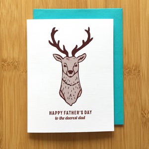 Carte cerf fête des pères - carte pour papa, renne papa carte, carte de Papa, cadeau fête des pères, carte de tête de cerf, cerf de Virginie