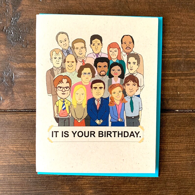 The Office TV Cast Birthday Card the Office Tv Show Card Etsy