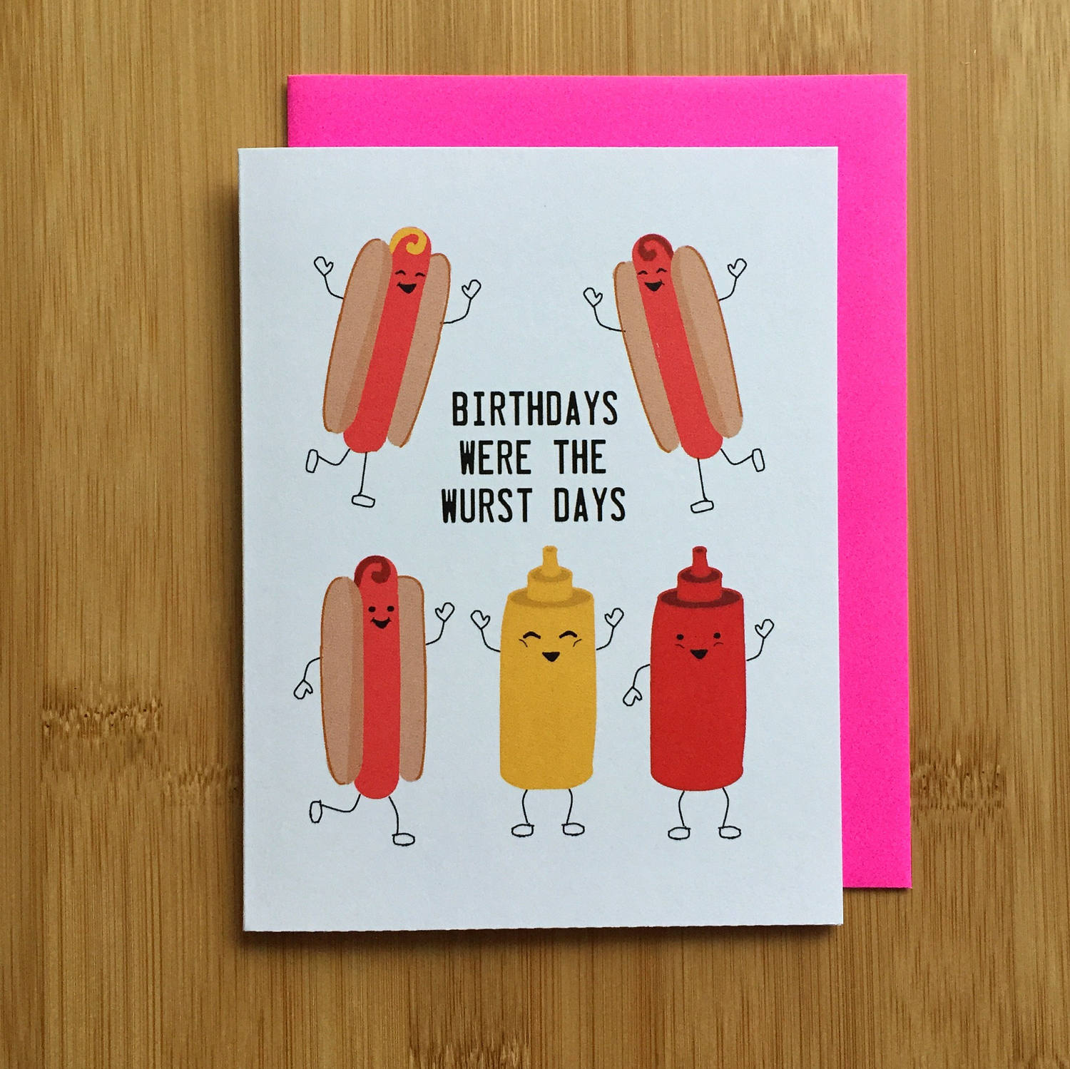 Hot Dog Birthday Card Handmade Punny Rap Hip Hop Birthday Card 
