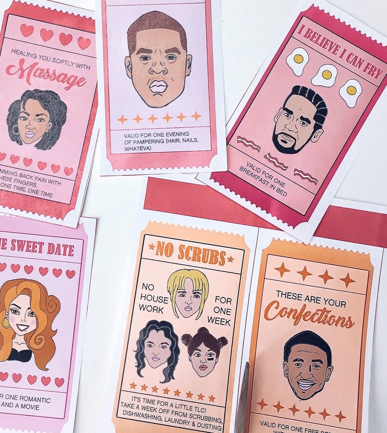 90s R/&B Love Coupons Hip Hop Valentine Card Coupons Valentines Anniversary Card Instand Download Printable Throwback Coupon Book