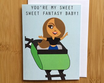 Mariah Carey Fantasy card - Mimi Card, Romance, Love Anniversary Card Foiled Lettering