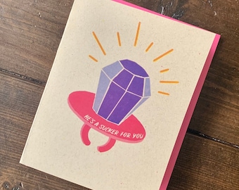 Ring Pop 90s Retro Engagement Card