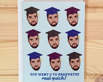 Drake Graduation Card - Drake 0 to 100 card, Drake Congratulations Card, Champagne Papi Card, OVO hip hop card