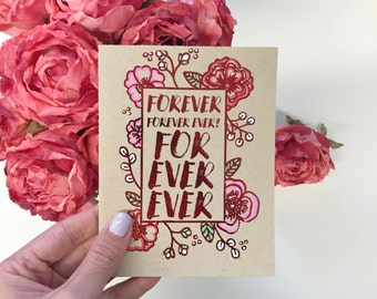 Forever Ever - Handmade A2 Wedding Engagement Anniversary Congratulations Love Hip Hop Outkast Ms Jackson Card with Foiled Lettering