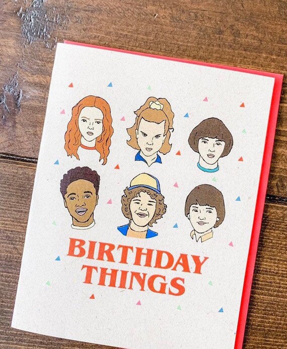 Stranger Things Cast Birthday Card Handmade Netflix TV show | Etsy