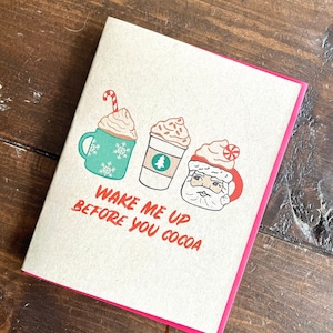 Avant vous Carte de Noël au chocolat chaud au cacao