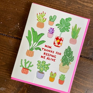 Carte de maman pour les amoureux des plantes - carte de fête des mères, carte d'anniversaire de maman, cadeau pour maman, carte mère chérie