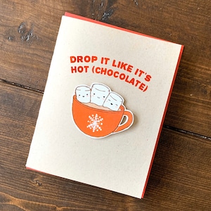 Carte de Noël au chocolat chaud - A2 Carte de Noël au cacao fait à la main