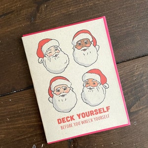 Hip Hop Santa Claus Christmas Card A2 Handmade Rap Ice Cube Christmas Card image 3