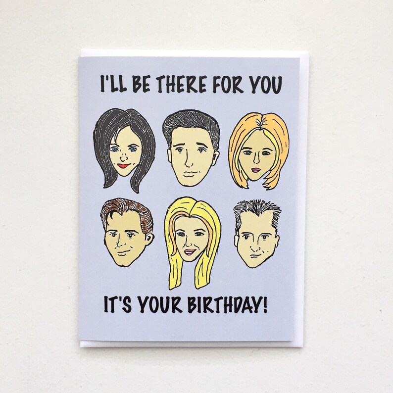 Friends TV Show Birthday Card Handmade A2 90s Monica Ross  Etsy