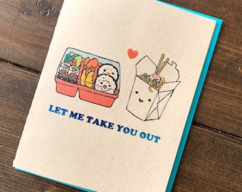 Take Out Food Love Anniversary Card